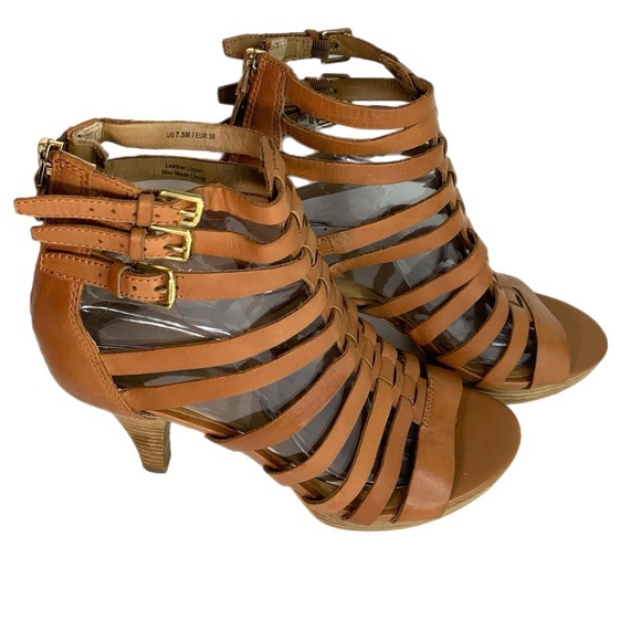 Via Spiga Brown Tan Strappy Gladiator Heels Sz:7.5 - Picture 1 of 12